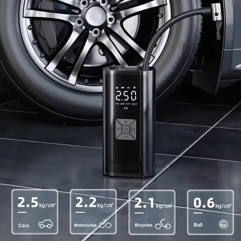 ✨️YIJU – Gonfleur Électrique Sans Fil Premium 150 PSI pour Voiture, Moto, Vélo et Trottinette