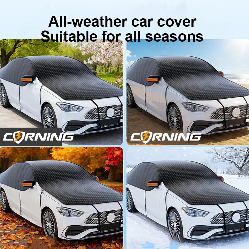 ✨️Housse de pare-brise universelle demi-voiture – Protection contre la neige, le soleil UV, la pluie, la poussière et le gel – Été/Hiver✨️