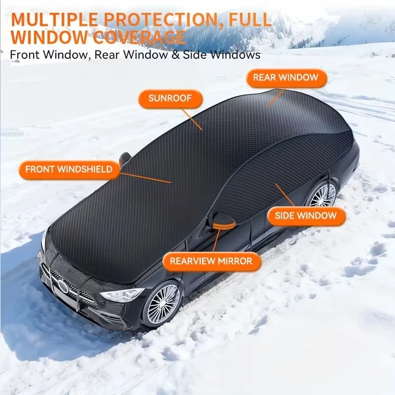 ✨️Housse de pare-brise universelle demi-voiture – Protection contre la neige, le soleil UV, la pluie, la poussière et le gel – Été/Hiver✨️