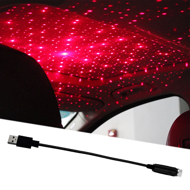 ✨️Projecteur LED USB effet ciel étoilé pour voiture – Éclairage d'ambiance intérieur décoratif