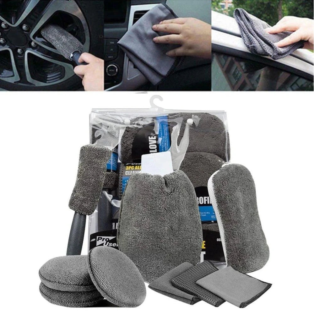 ✨️Kit de nettoyage complet pour voiture en microfibre (intérieur et extérieur).