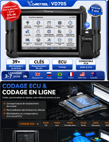 ✨️VDIAGTOOL VD70S – Scanner de diagnostic automobile avec assistance par IA ✨️