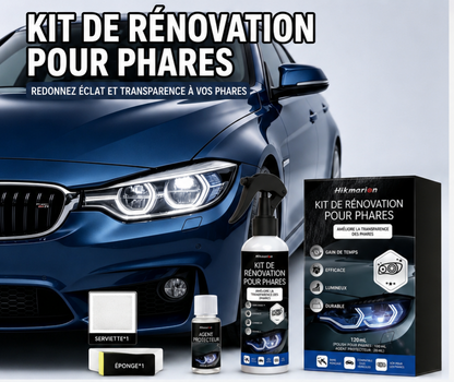 ✨️Kit de rénovation et de nettoyage des phares de voiture – Élimine la saleté et l'oxydation, restaure la transparence, polish rénovateur pour phares automobiles.