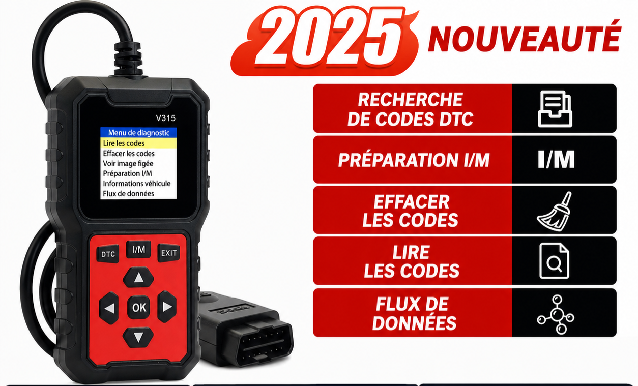 ✨️Valise de diagnostic V315 – Lecteur de codes OBD2/EOBD rapide, compatible avec 99 % des véhicules.✨️