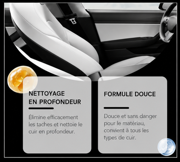 ✨️Crème Nettoyante et Rénovatrice pour Cuir – Entretien Sièges Auto