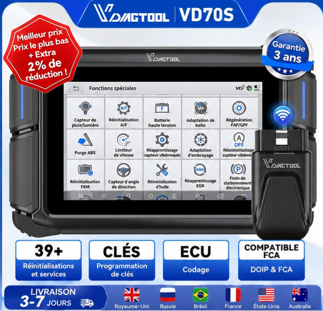 ✨️VDIAGTOOL VD70S – Scanner de diagnostic automobile avec assistance par IA ✨️