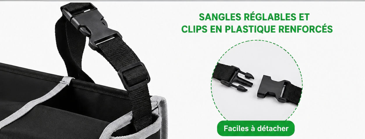 ✨️Organisateur de coffre en tissu Oxford – Sac de rangement suspendu pour siège arrière