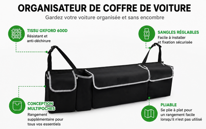 ✨️Organisateur de coffre en tissu Oxford – Sac de rangement suspendu pour siège arrière