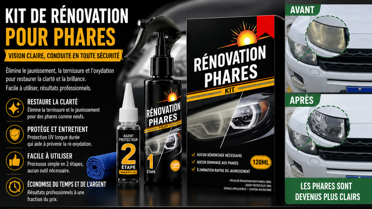 ✨️Kit de rénovation et de polissage des phares de voiture