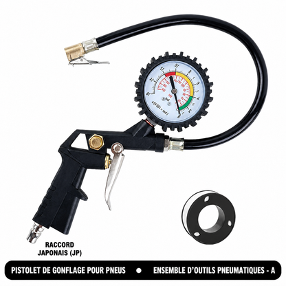 ✨️Pistolet de gonflage manuelle haute précision 0–16 bars (0–220 PSI).